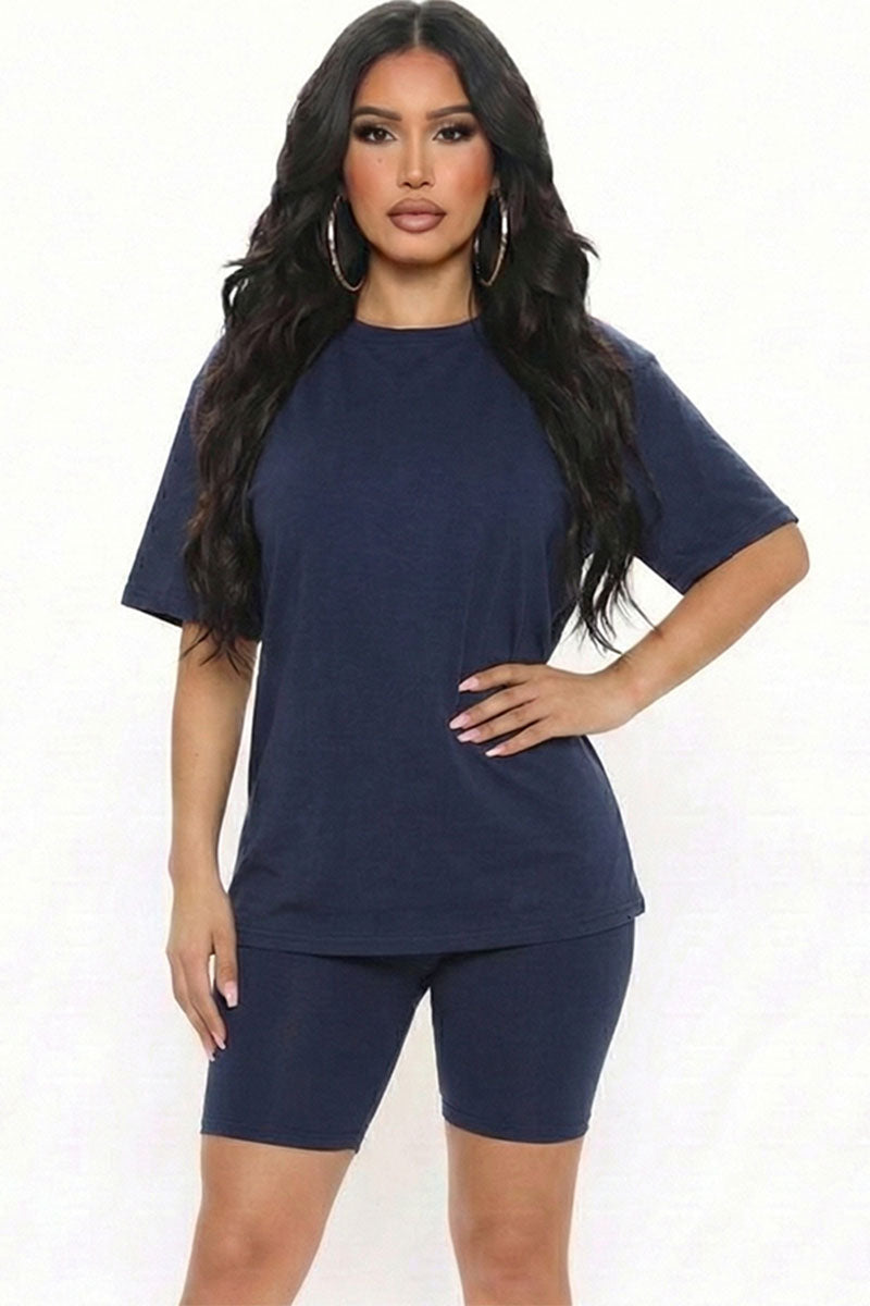 Loose Fit Top & Biker Shorts Set