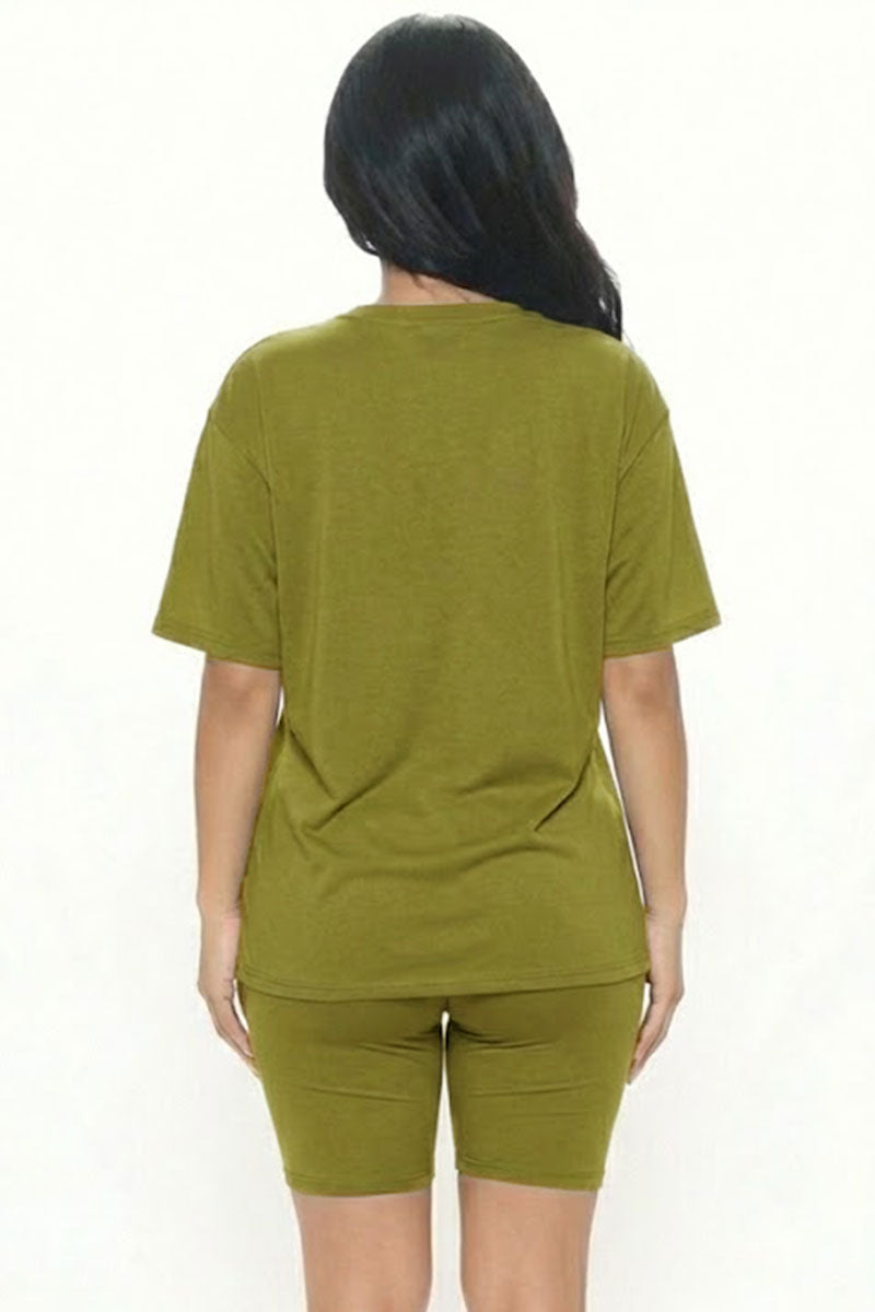 Loose Fit Top & Biker Shorts Set