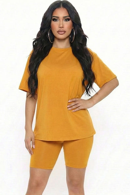 Loose Fit Top & Biker Shorts Set