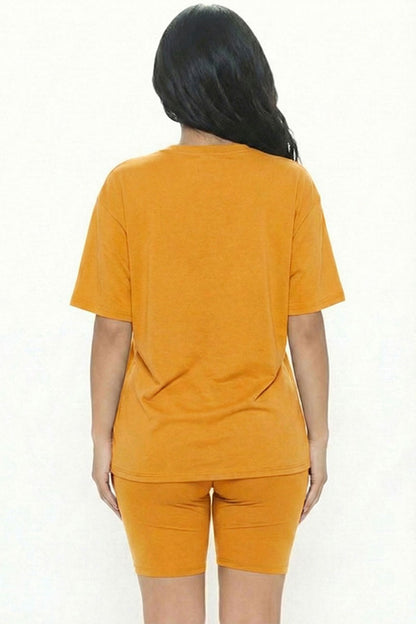 Loose Fit Top & Biker Shorts Set