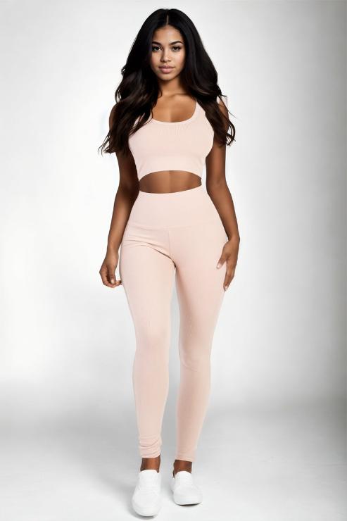 Ribbed Crop Top & Leggings Set - Wholesale Capella Apparel