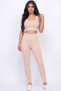 Ribbed Crop Top & Leggings Set
