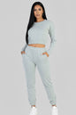 French Terry Elastic Waist Pullover & Joggers Set