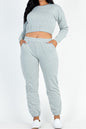 Plus Size French Terry Pullover & Joggers Set