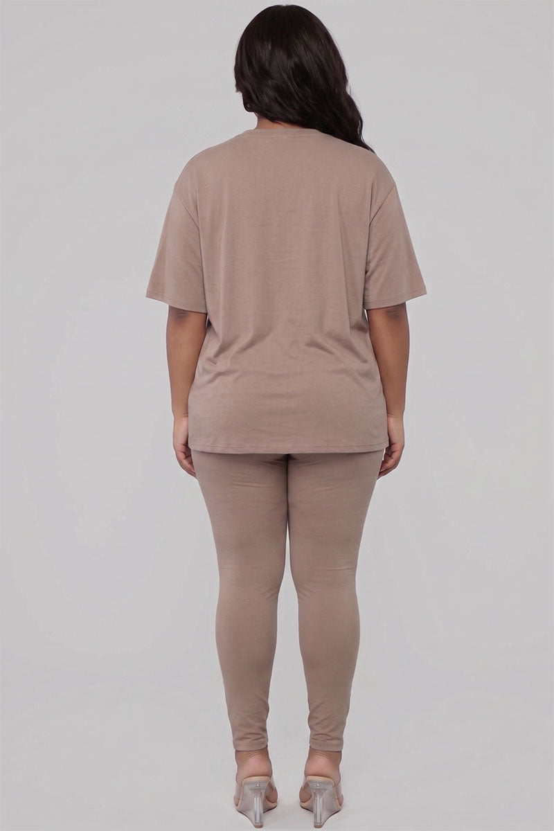Plus Size Oversized T-shirt & Leggings Set