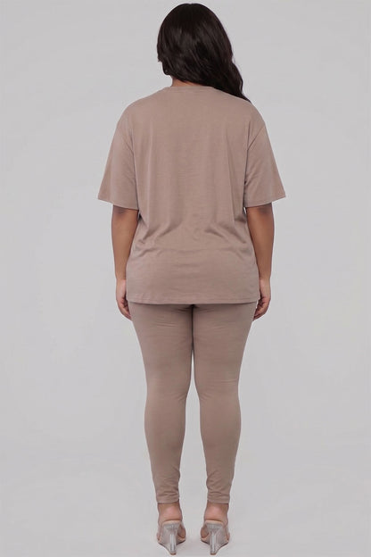 Plus Size Oversized T-shirt & Leggings Set