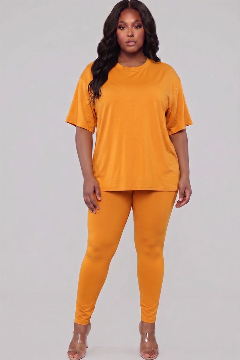 Plus Size Oversized T-shirt & Leggings Set