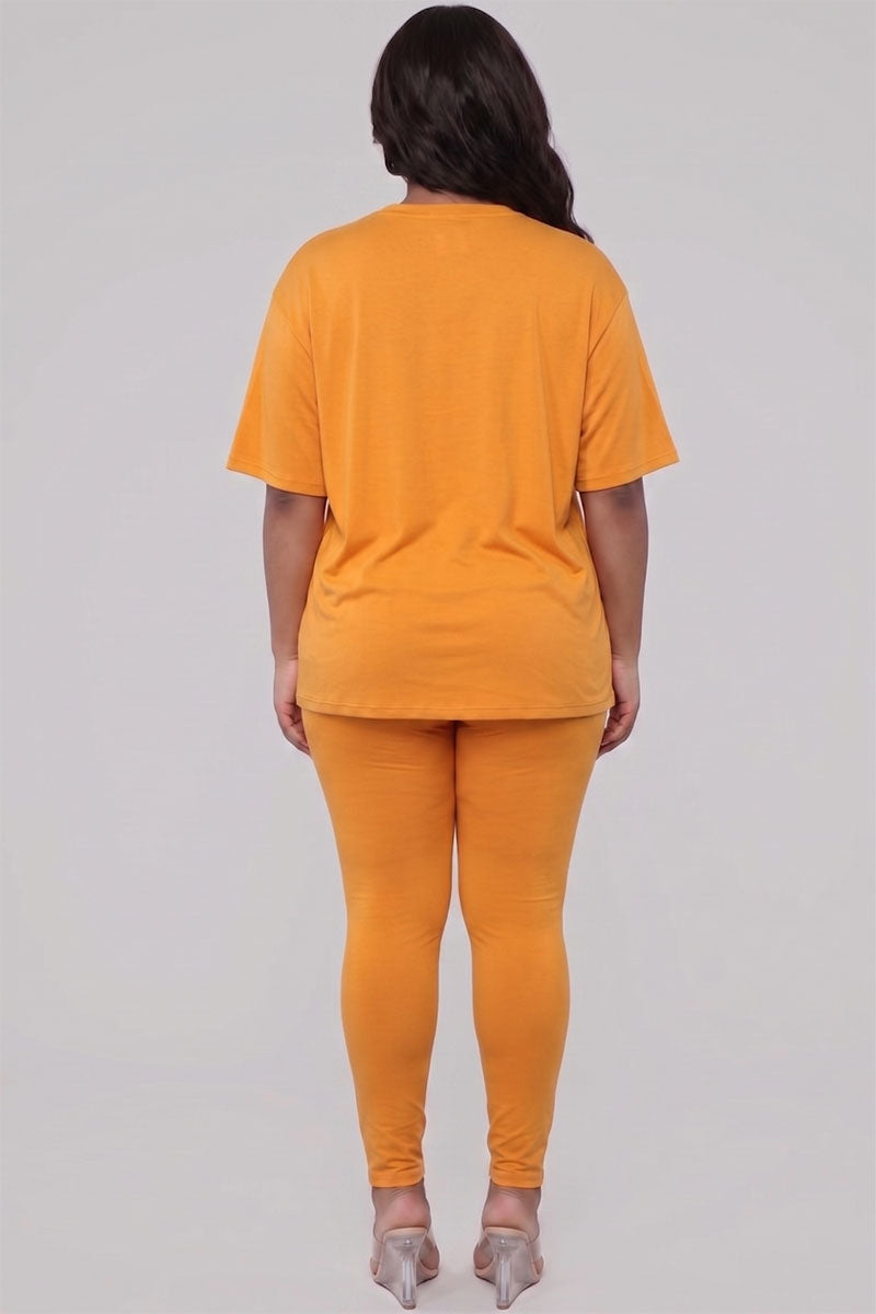 Plus Size Oversized T-shirt & Leggings Set