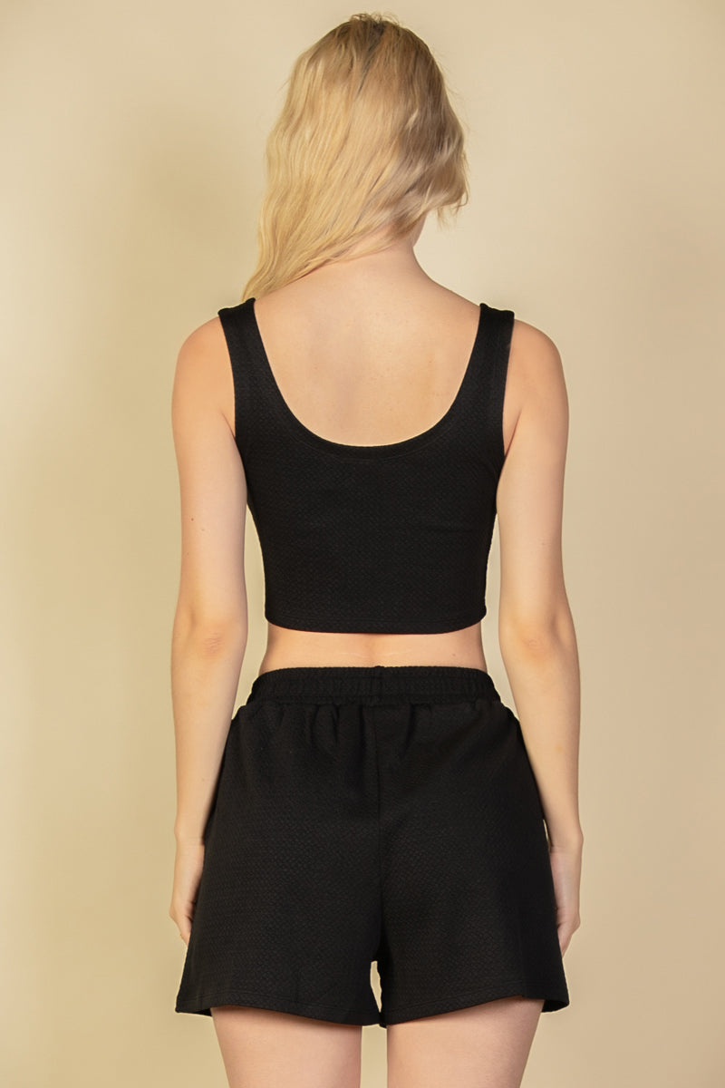 Crop Tank Top and Shorts Set - Capella Apparel