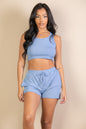 Ribbed Crop Tank Top & Shorts Set (CAPELLA)