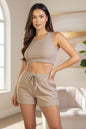 Ribbed Crop Tank Top & Shorts Set