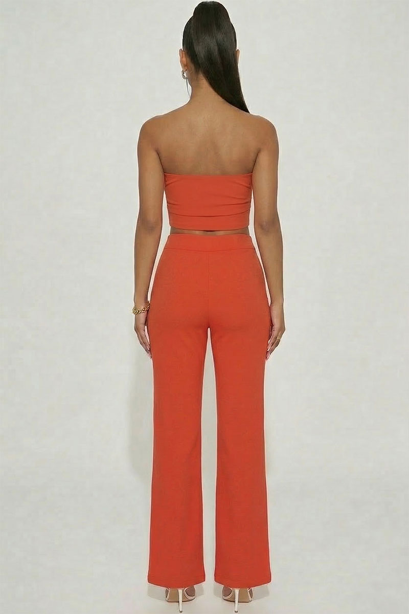 Strapless Corset Top & Flare Pants Set