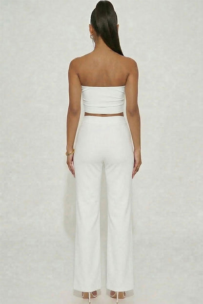 Strapless Corset Top & Flare Pants Set
