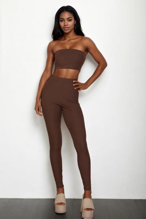 Ribbed Tube Top & Leggings Set - Capella Apparel