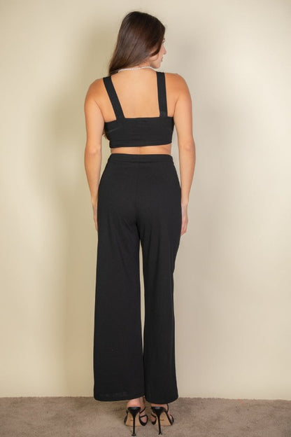 Solid Tank Top & Wide Leg Pants