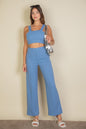 Solid Tank Top & Wide Leg Pants