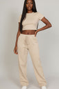 2-Piece Crop Tee & Wide Leg Lounge Pants Set