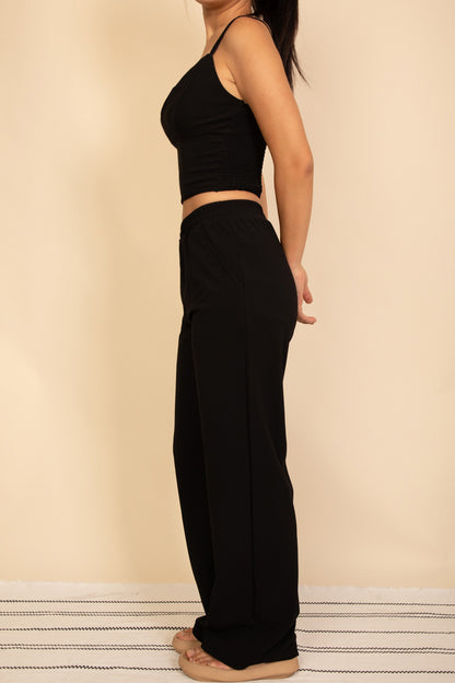Spaghetti Strap Bralette Top & Wide Leg Pants Set