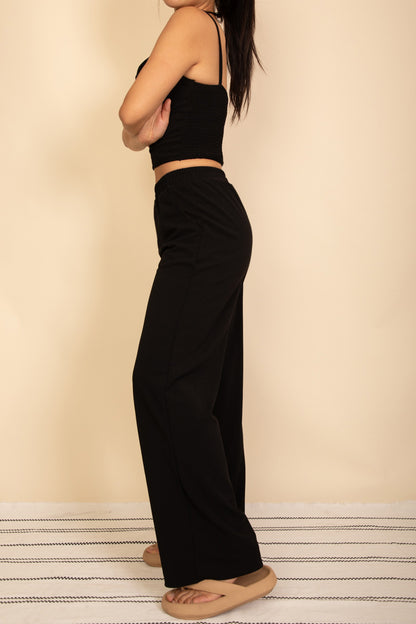 Spaghetti Strap Bralette Top & Wide Leg Pants Set