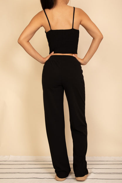 Spaghetti Strap Bralette Top & Wide Leg Pants Set