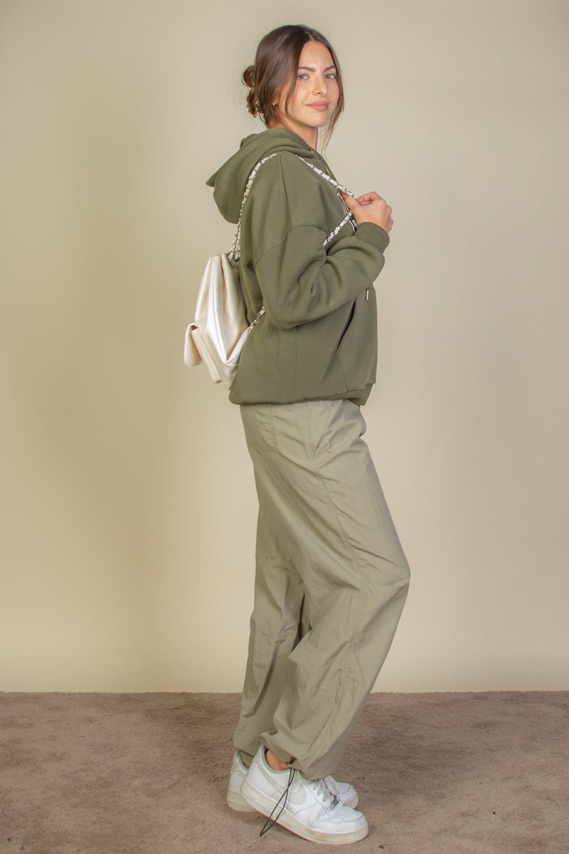 Graphic Kangaroo Pocket Drawstring Hoodie - Capella Apparel