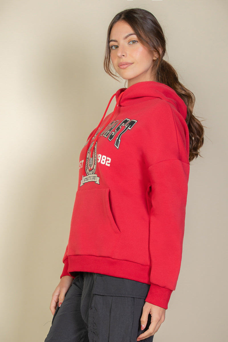 Graphic Kangaroo Pocket Drawstring Hoodie - Capella Apparel