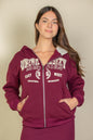 Graphic Drop Shoulder Zipper Up Hoodie - Capella Apparel