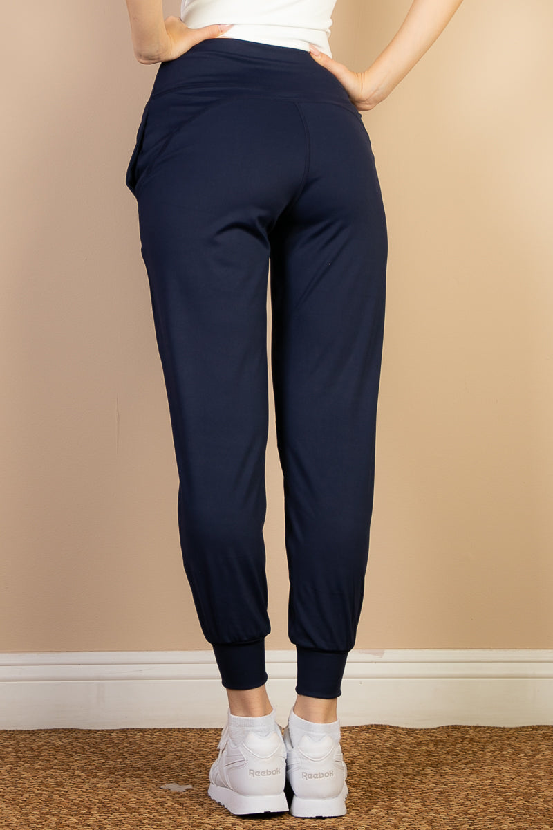 High Waisted Wide Waistband Joggers - Capella Apparel