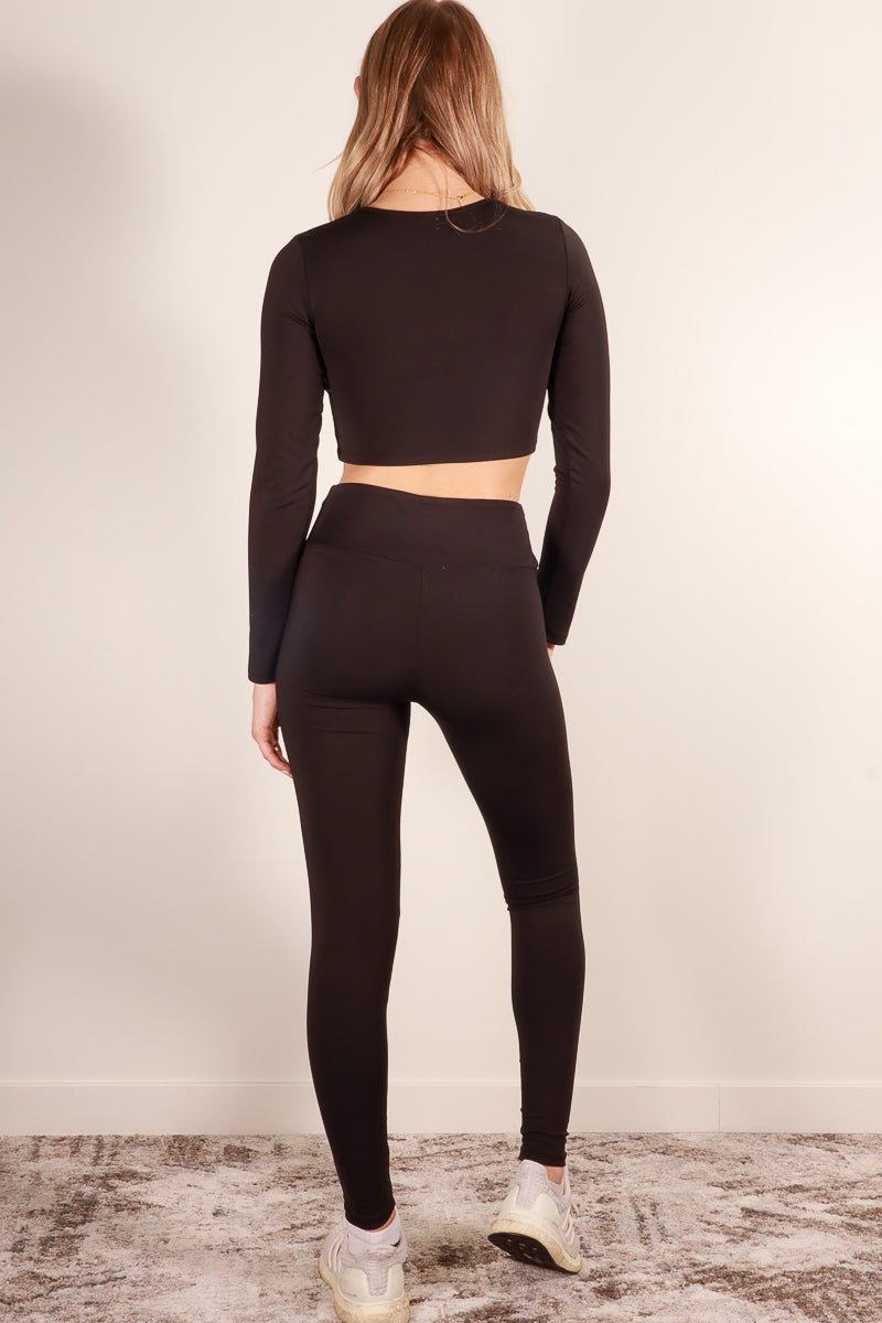 Long Sleeve Crop Top & High Waist Leggings Activewear Set (CAPELLA) - Capella Apparel