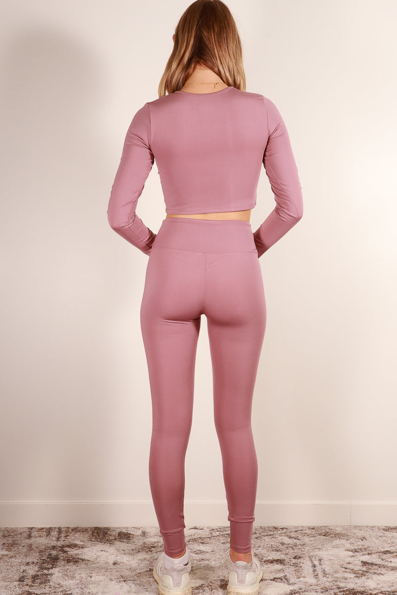 Long Sleeve Crop Top & High Waist Leggings Activewear Set (CAPELLA) - Capella Apparel