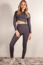 Long Sleeve Crop Top & High Waist Leggings Activewear Set - Capella Apparel