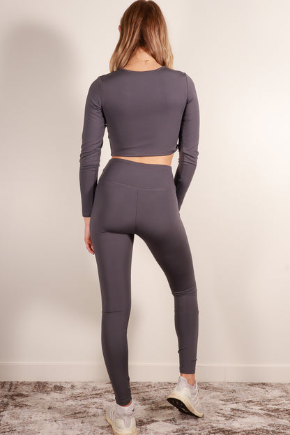 Long Sleeve Crop Top & High Waist Leggings Activewear Set - Capella Apparel