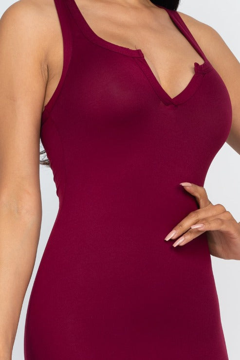 Split Neck Tank Mini Bodycon Dress (CAPELLA) - Capella Apparel