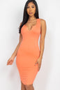 Split Neck Tank Mini Bodycon Dress - Capella Apparel