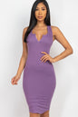 Split Neck Tank Mini Bodycon Dress - Capella Apparel