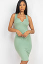 Split Neck Tank Mini Bodycon Dress - Capella Apparel