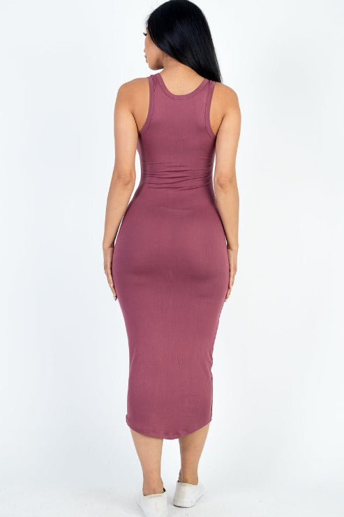 Split Neck Tank Midi Dress (CAPELLA) - Capella Apparel