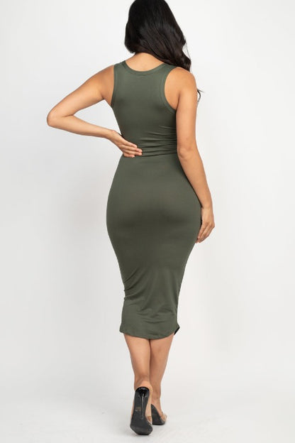 Split Neck Tank Midi Dress (CAPELLA) - Capella Apparel