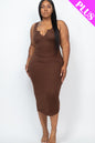 Plus Size Split Neck Tank Midi Dress - Wholesale Capella Apparel