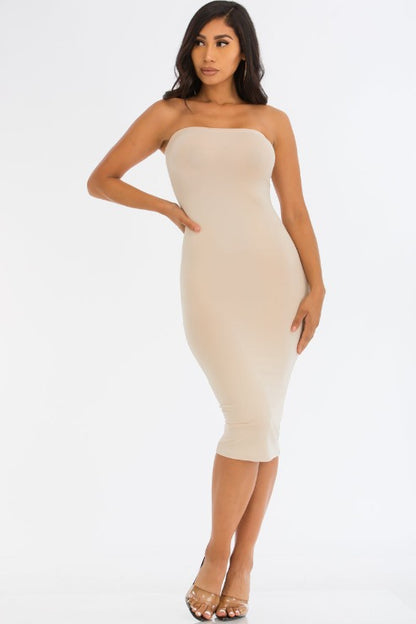 Tube Bodycon Midi Dress - Wholesale Capella Apparel