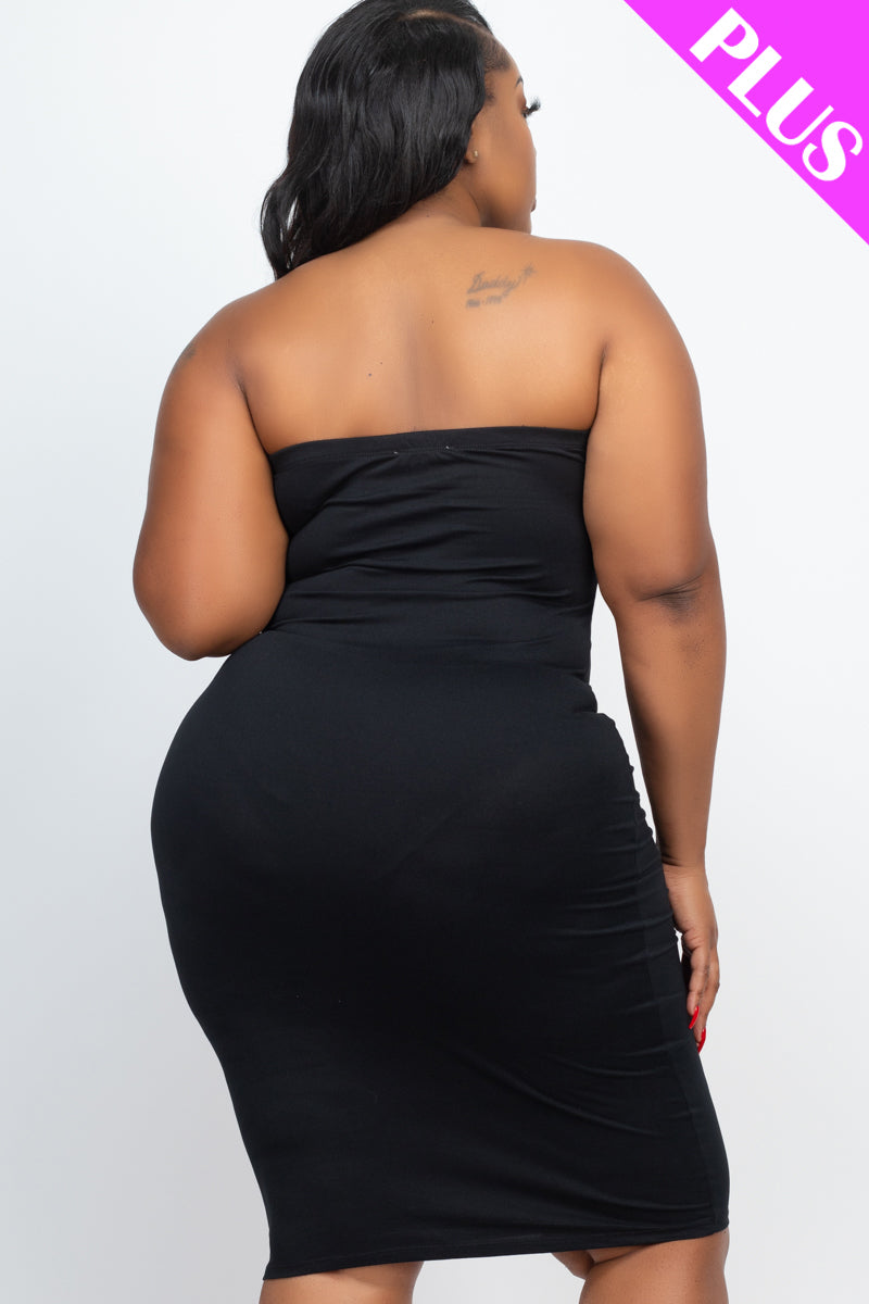 Plus Size Tube Bodycon Midi Dress - Wholesale Capella Apparel