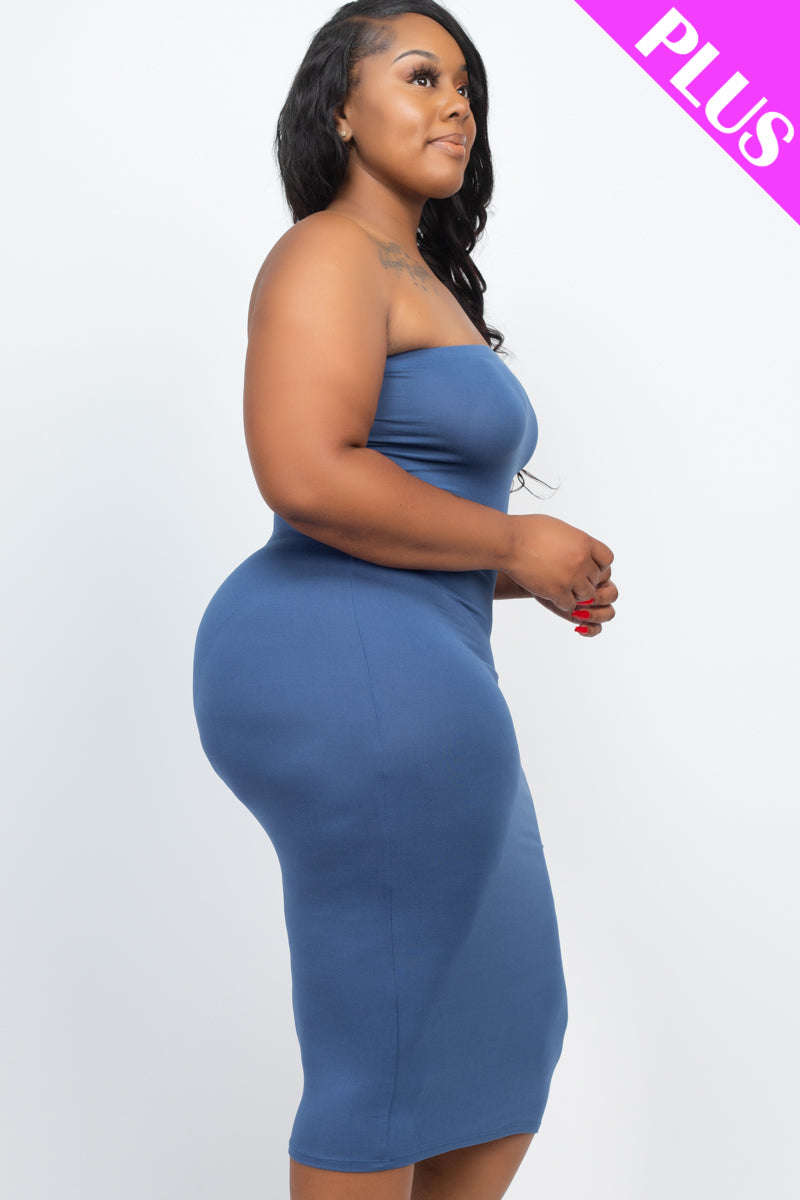 Plus Size Tube Bodycon Midi Dress - Wholesale Capella Apparel