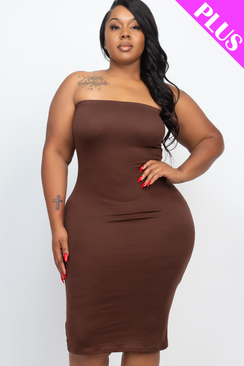 Plus Size Tube Bodycon Midi Dress - Wholesale Capella Apparel