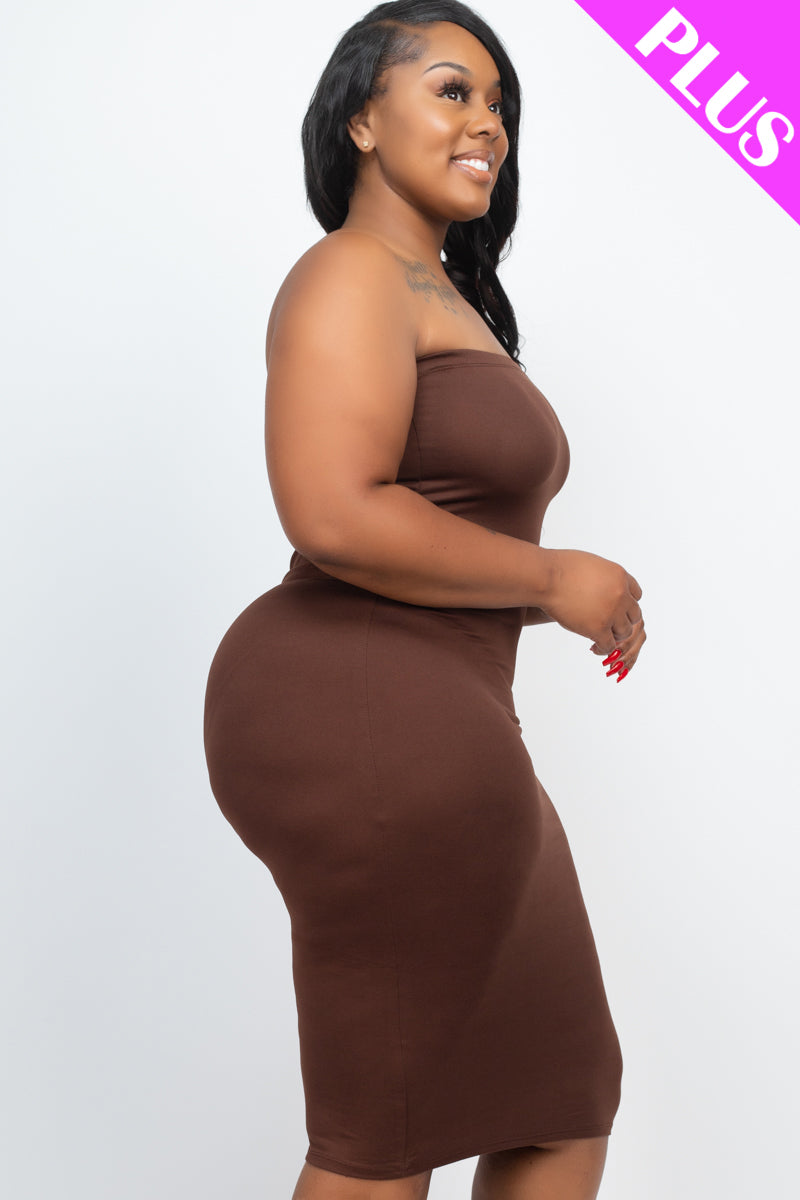 Plus Size Tube Bodycon Midi Dress - Wholesale Capella Apparel