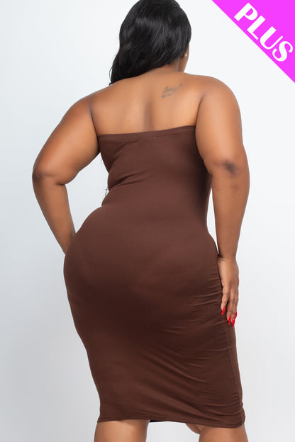 Plus Size Tube Bodycon Midi Dress - Wholesale Capella Apparel