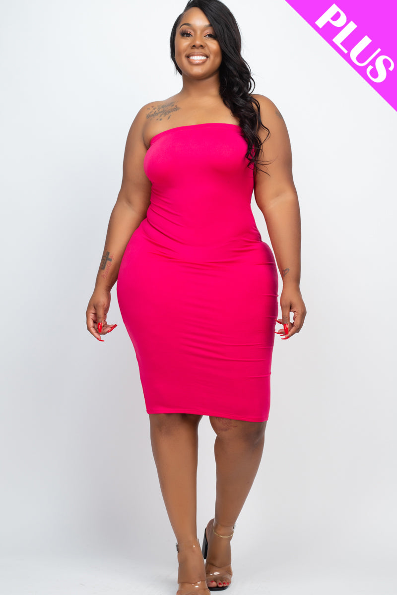 Plus Size Tube Bodycon Midi Dress - Wholesale Capella Apparel