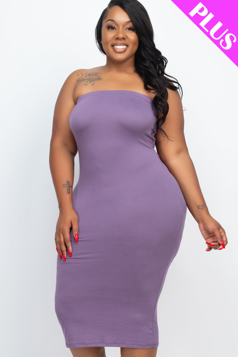 Plus Size Tube Bodycon Midi Dress - Wholesale Capella Apparel