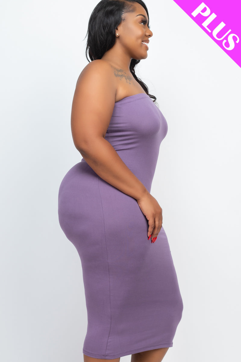 Plus Size Tube Bodycon Midi Dress - Wholesale Capella Apparel