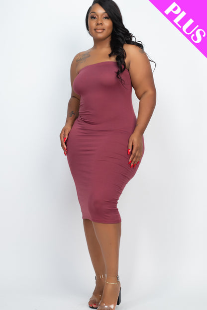 Plus Size Tube Bodycon Midi Dress - Wholesale Capella Apparel