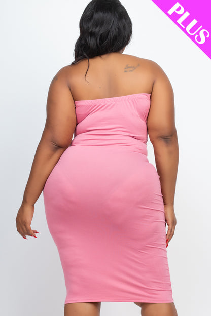 Plus Size Tube Bodycon Midi Dress - Wholesale Capella Apparel